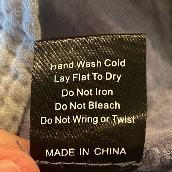 NWOT POL Loose Fit Button Up Long Sleeve Top, Blue, Size L - Picture 7 of 9